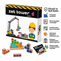 ZET TOWER (Küçük Mühendisler) Ahşap Zeka ve Akıl Oyunu 3+ Yaş 1+ Oyuncu - 6